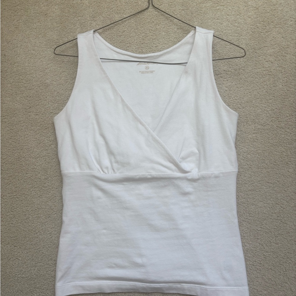 White Sleeveless Wrap Top